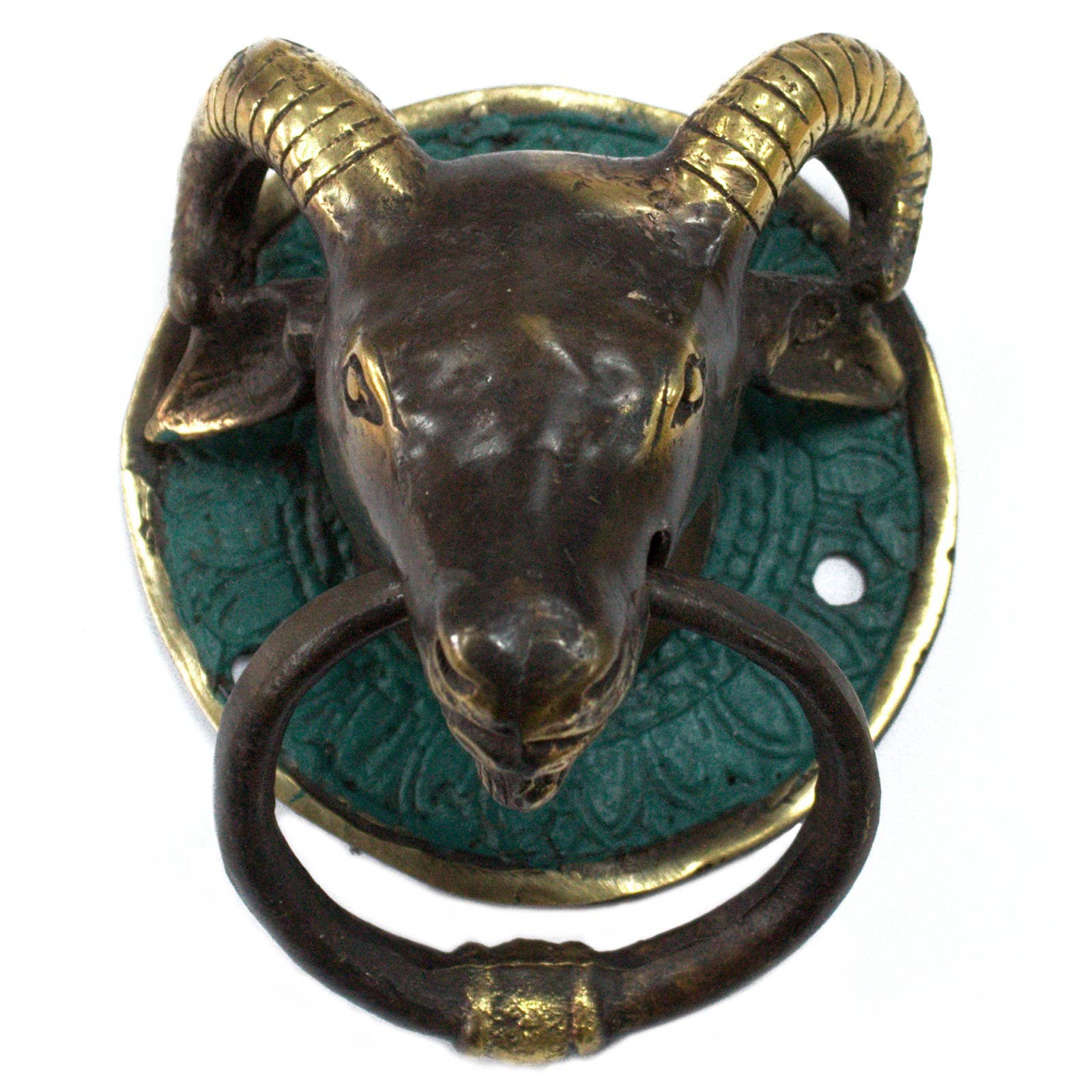 Ancient Wisdom – wholesale Knob/pull – Brass Door Knocker - Rams Head2
