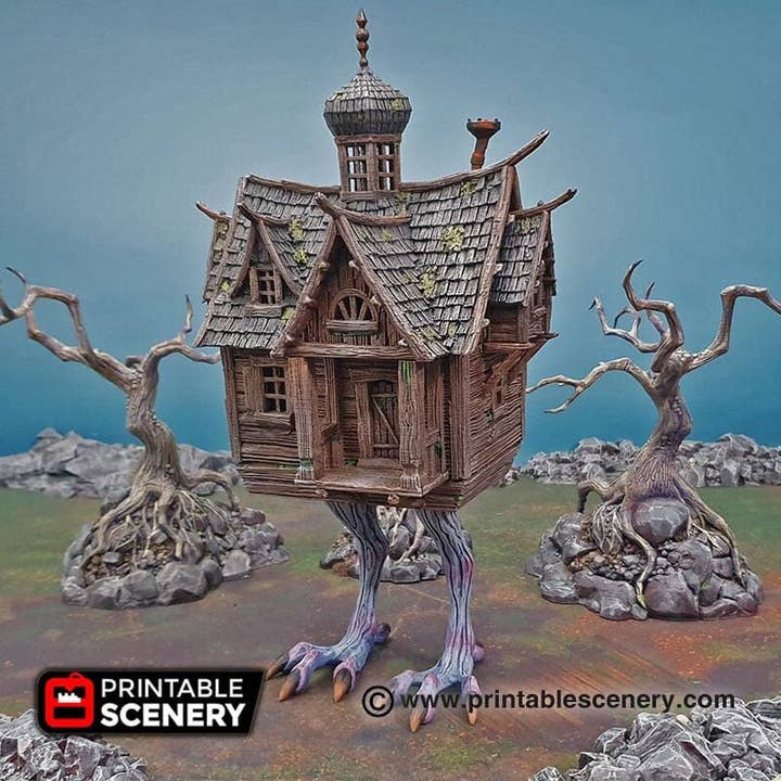 Baba Yaga's Cottage - Shadowfey Wilds, DnD 5E, Pathfinder 2E 15mm, 28mm, 32mm, wargaming terrain, scatter scenery, D&D fairy for wholesale by The Beaver and Broadsword
