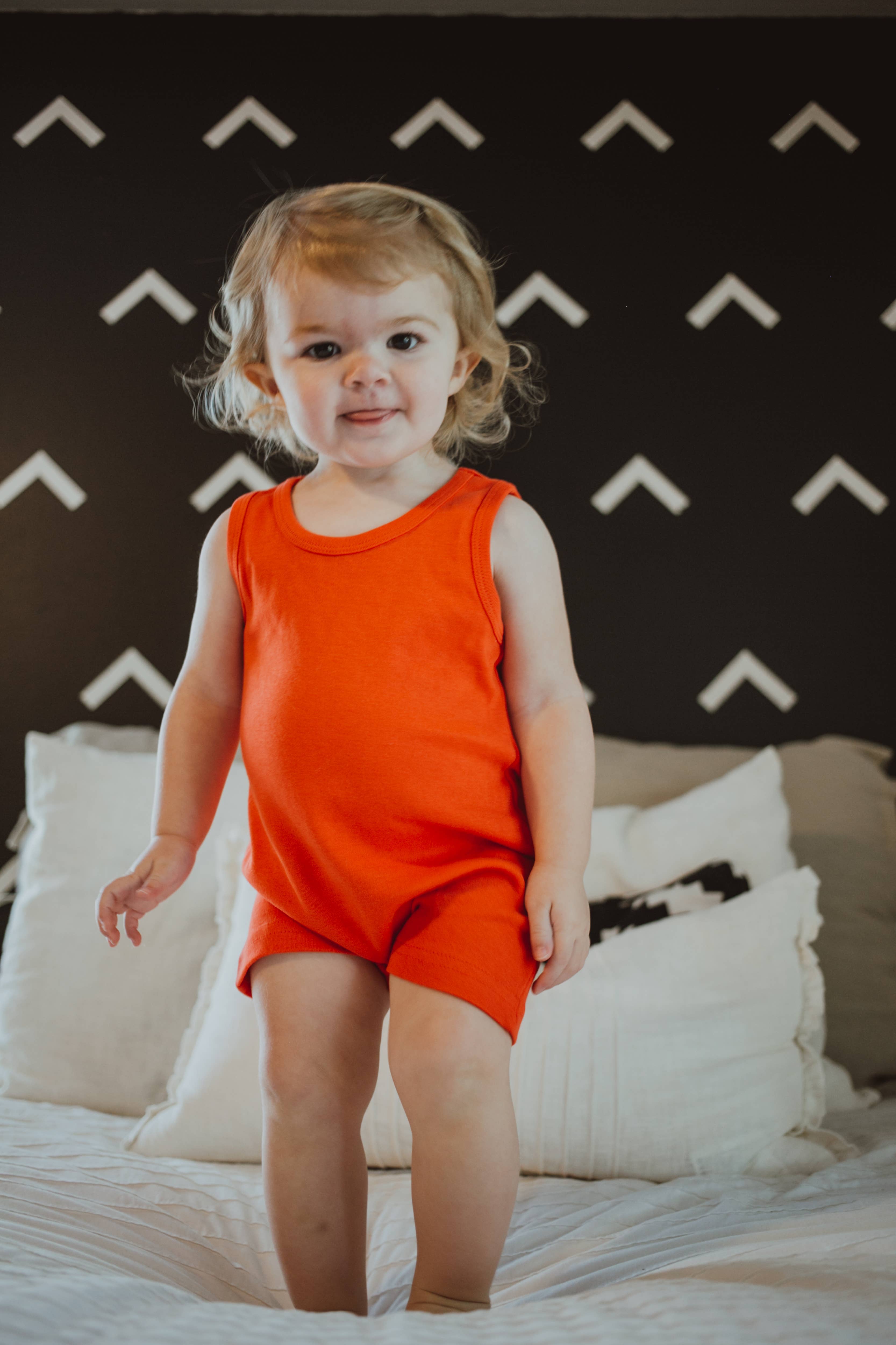 Modern Burlap - Wholesale Bodysuit (Non-Footed) - Baby - Organic Tank Romper | Solids & Prints12