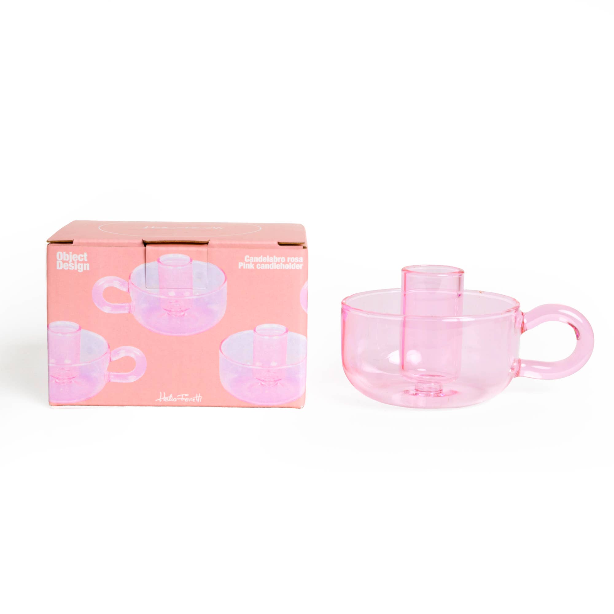 Helio Ferretti - Wholesale Candle Holder - PINK CRYSTAL s2 CLASSIC CANDLE HOLDER HF4