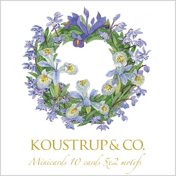 Koustrupco - Wholesale Everyday greeting card - SQUARE MINI CARDS - Spring wreaths1