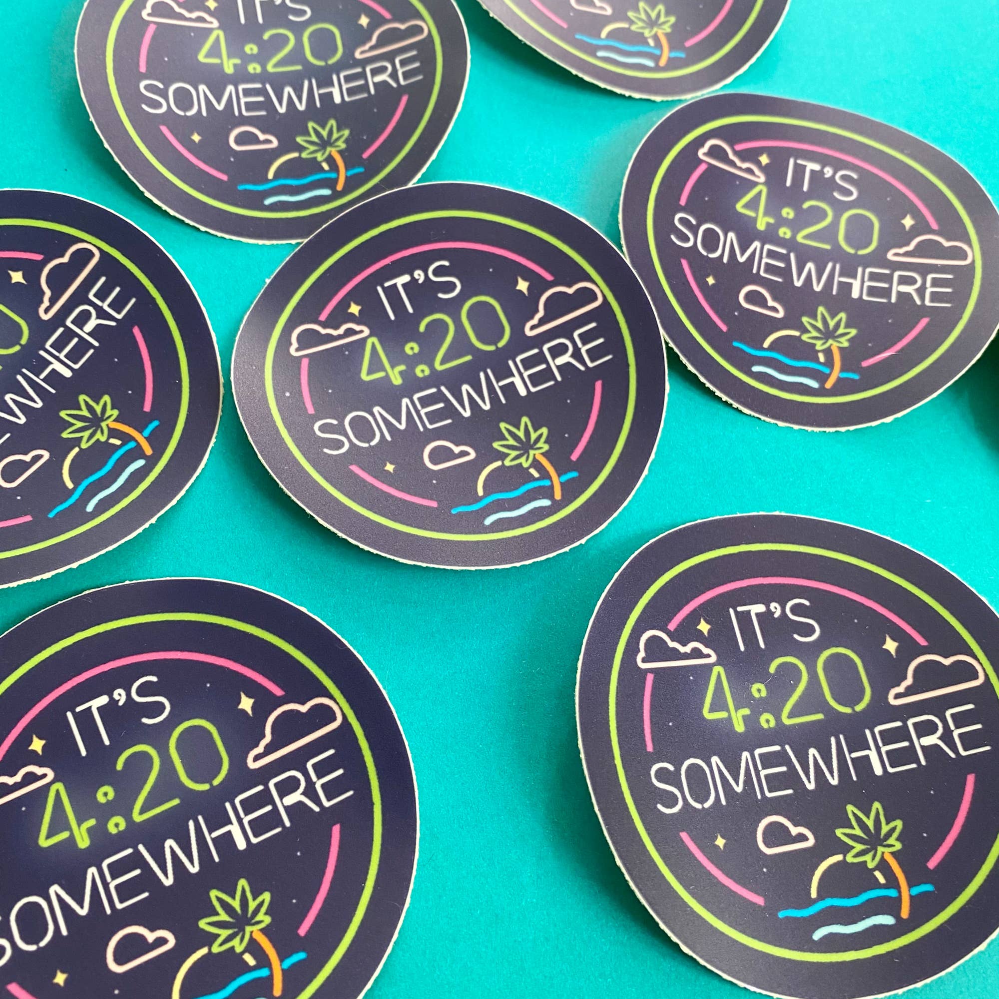 Chelzart - Wholesale Sticker - It's 4:20 Somewhere Sticker | Gifts For Stoners |13