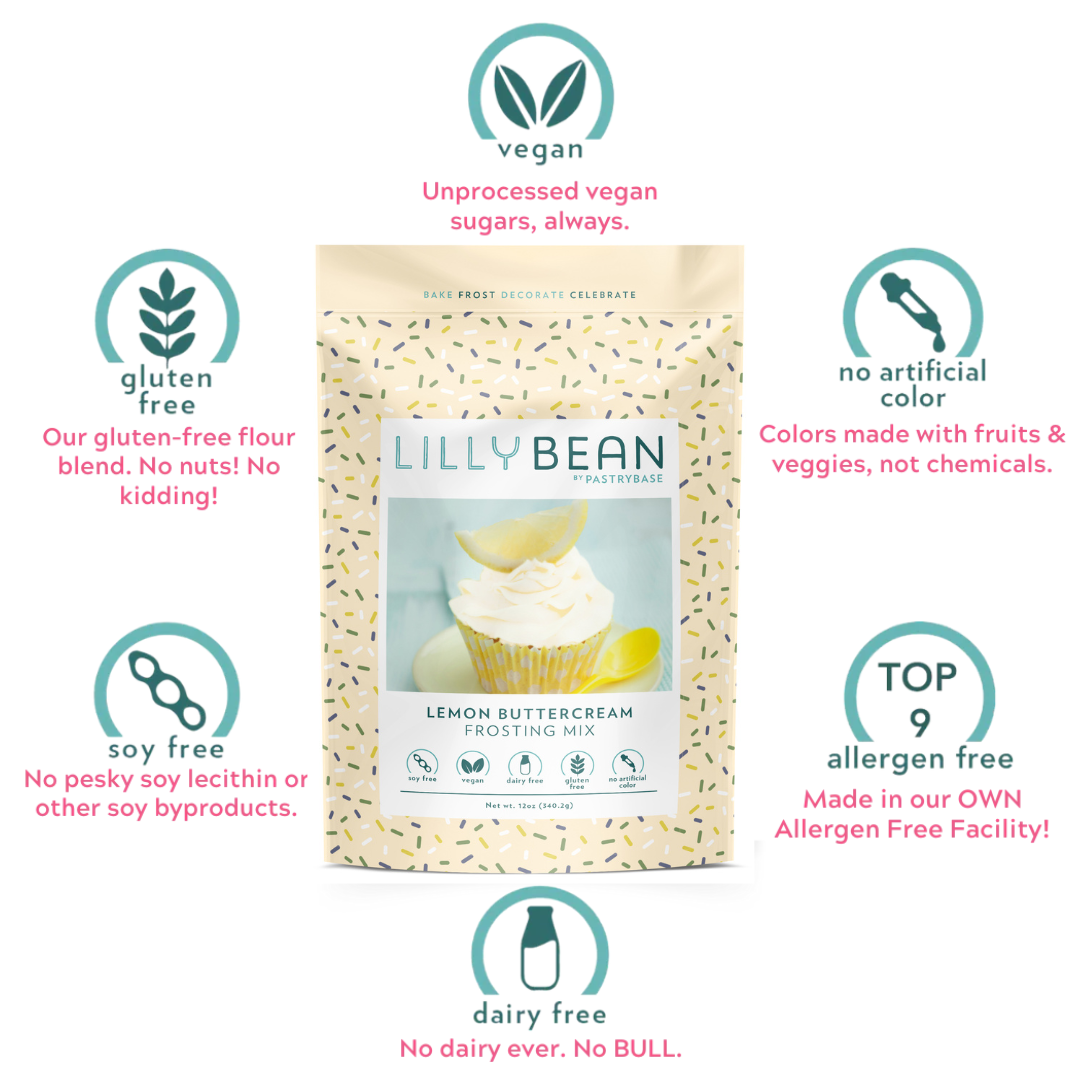 LillyBean Baking - Wholesale Cake Mix - Lemon Buttercream Frosting Mix (Vegan & Gluten-Free)3