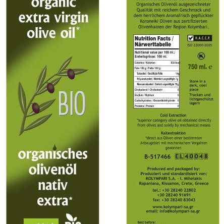 Sea Moss Organics LLC – Großhandel Olivenöl – Bio-Olivenöl extra vergine Crete, Hellas 750 ml1