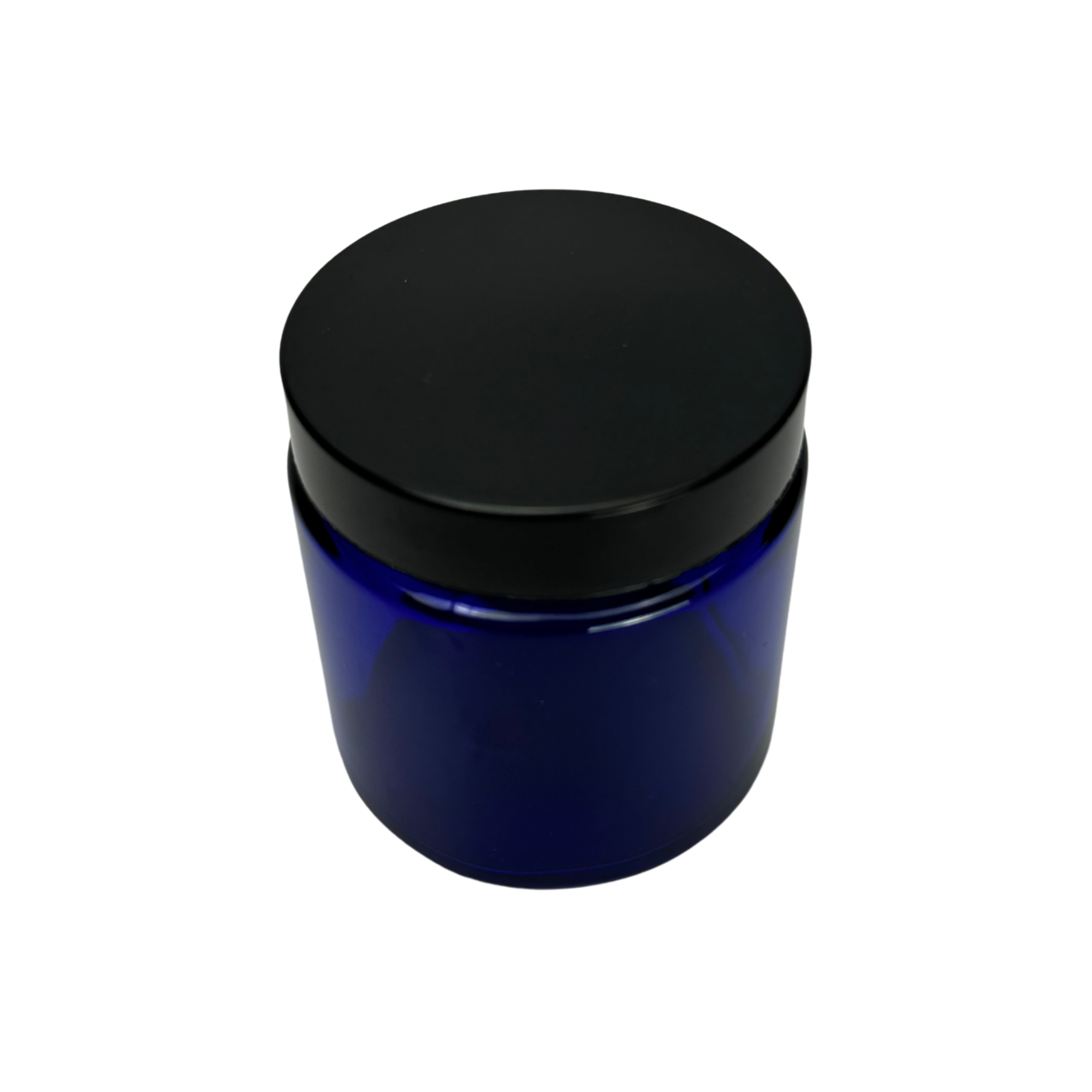 The Bottle Shoppe - Wholesale Jar - 4oz Cobalt Blue Glass Jar with Black PP Lid   2