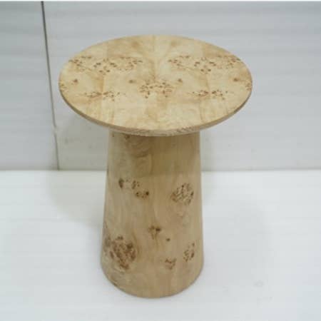 LR Home - Wholesale Side Table - Transitional Solid Burl Wood Handmade Round Side Table