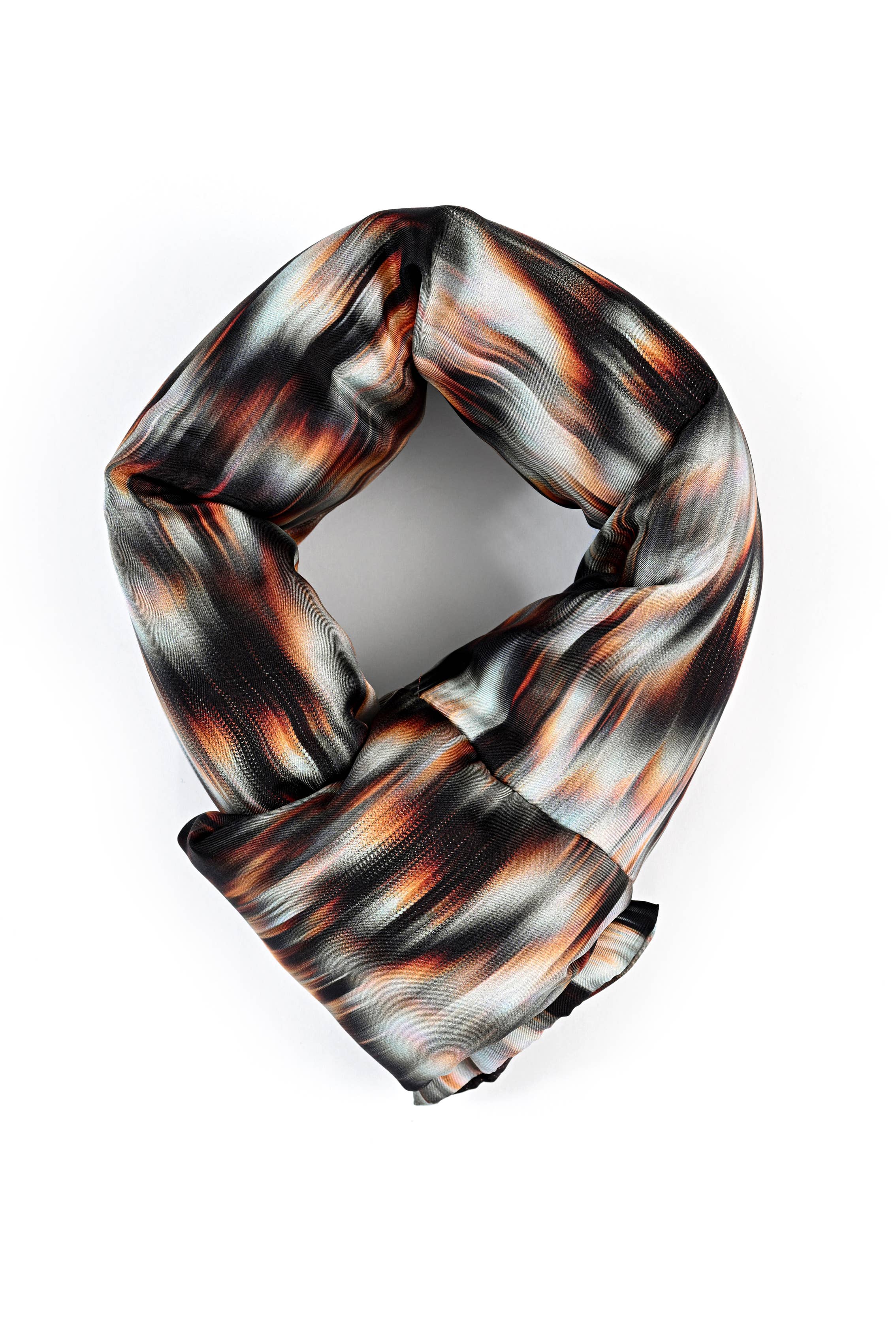 Abstract - Wholesale Scarf - Unisex - Mini padded scarf in printed silk0