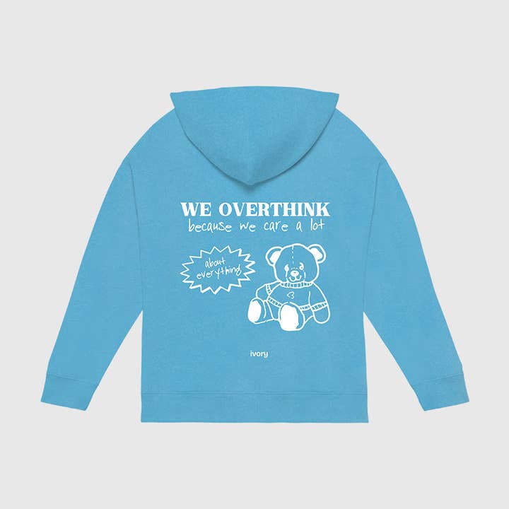 OVERTHINKERS HOODIE BLUE for wholesale by Ivory Therapy