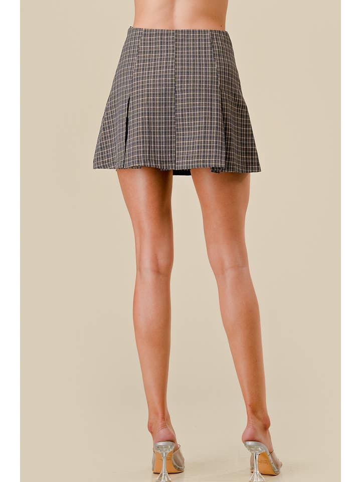 BEIVY & COLLABO - Wholesale Skirt - Women's - BP4734E / PLAID BOWS / RIBBONS DETAIL PLEATED MINI SKIRT2