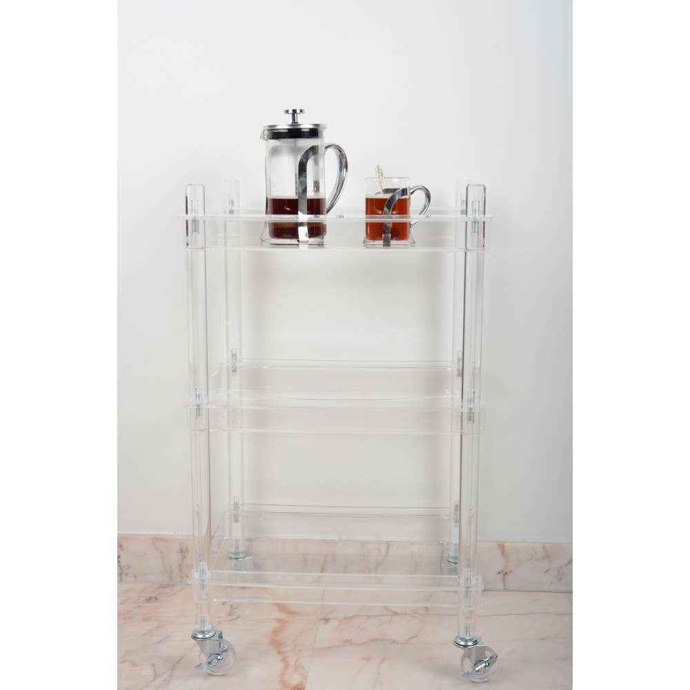 AULICA - Wholesale Keukenopslag/organizer - Acryl rollende kar 40,5 x 30,5 x 60,5 cm1