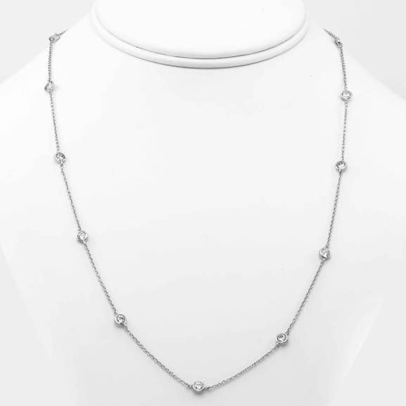 Diamantklädd rhodiumlänk kedjehalsband för wholesale av Silver N Accessories