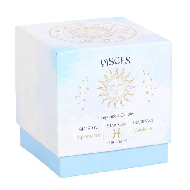 Something Different Wholesale - Wholesale Jar/Filled Candle - Pisces Gardenia Zodiac Crystal Candle3