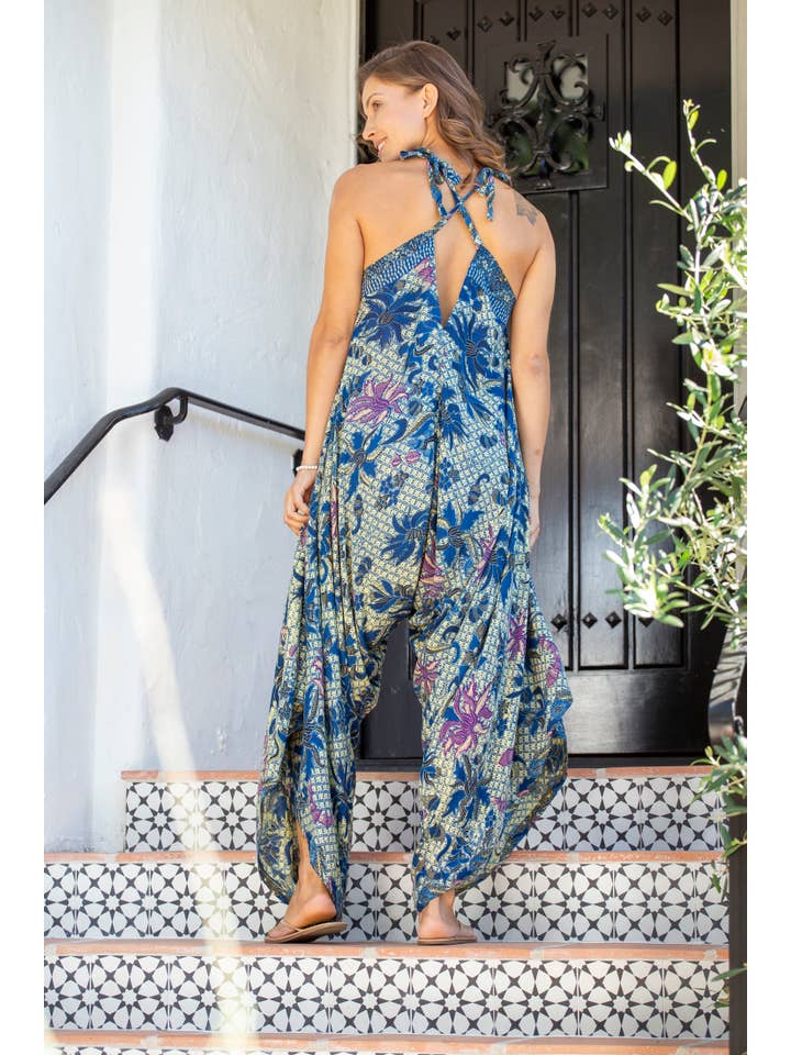 Bali Prema – Engroshandel Jumpsuit - Dame – Gypsy Jumpsuit i Dubai Yellow Star Batik Ingen lomme, Cabriolet Harem Jumpsuit til sommerkjole Cover Up5