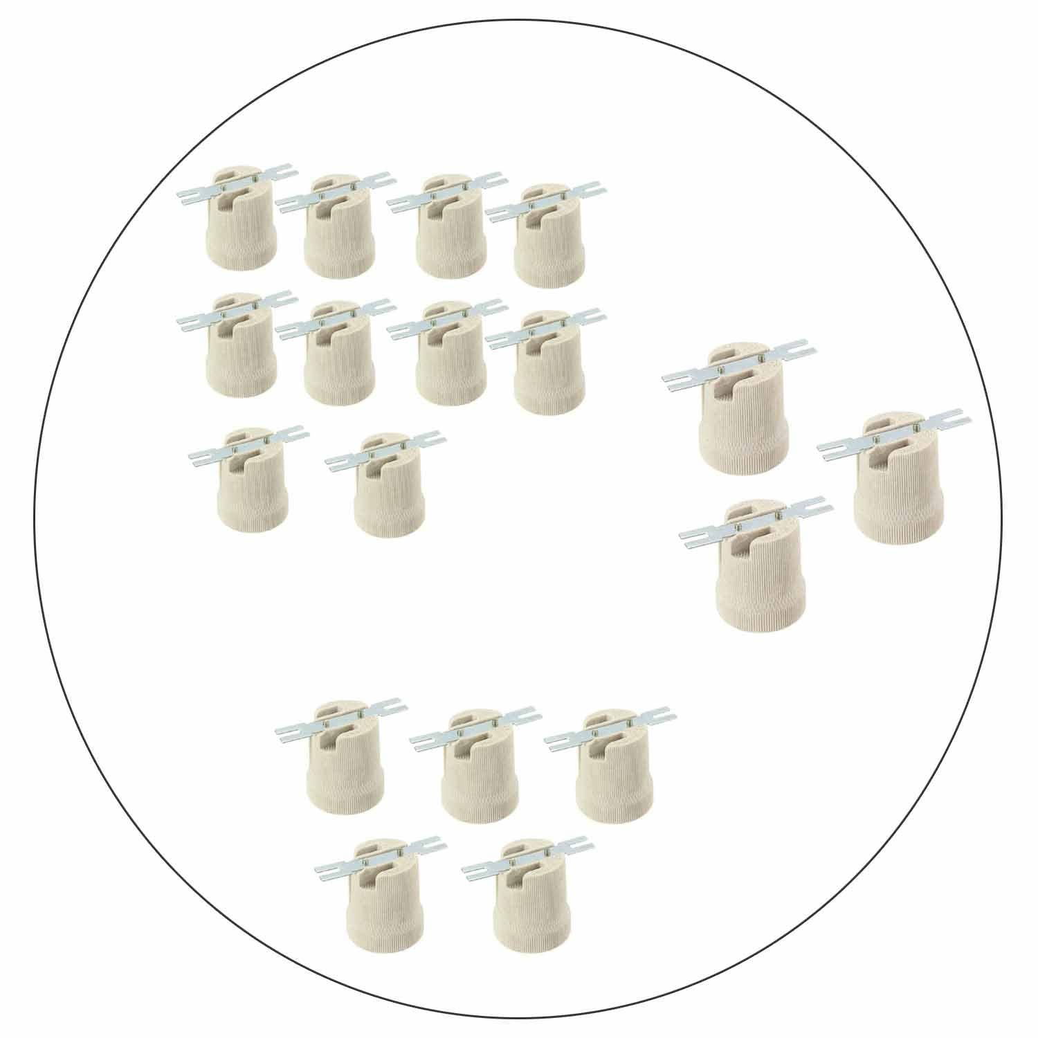 Ledsone - Vente Ampoule/spot - Douille d'ampoule à vis Edison vintage ES E27 en porcelaine céramique12