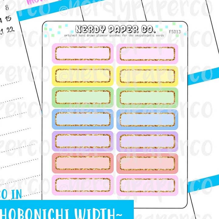 CAJAS 1/4 ARCOÍRIS PASTEL - PEGATINAS PARA PLANIFICADOR DIBUJADAS A MANO - FS013 para venta al por mayor de NERDY PAPER CO.