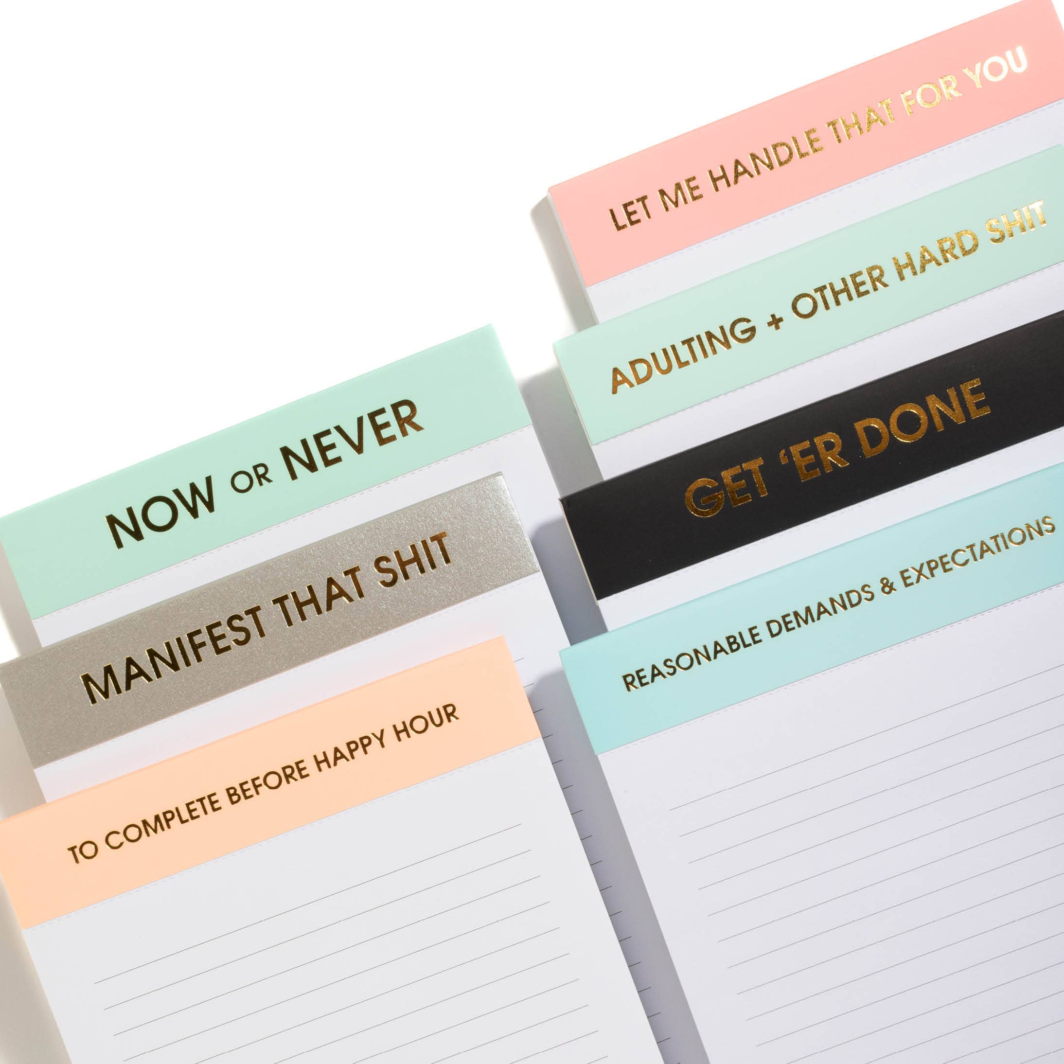 Chez Gagné – Bloco de notas por atacado – Adulting + Outras Mer**as Difíceis - Bloco de Notas com Linhas - Verde Espuma do Mar - 65 páginas perfuradas - 5x88