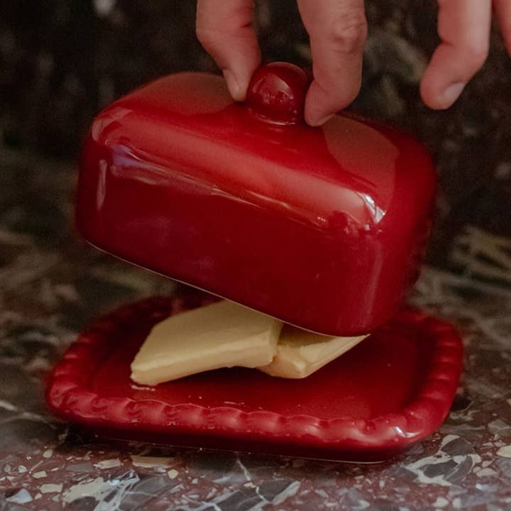 Olaf Butter Dish - Cherry Red for wholesale by Denise