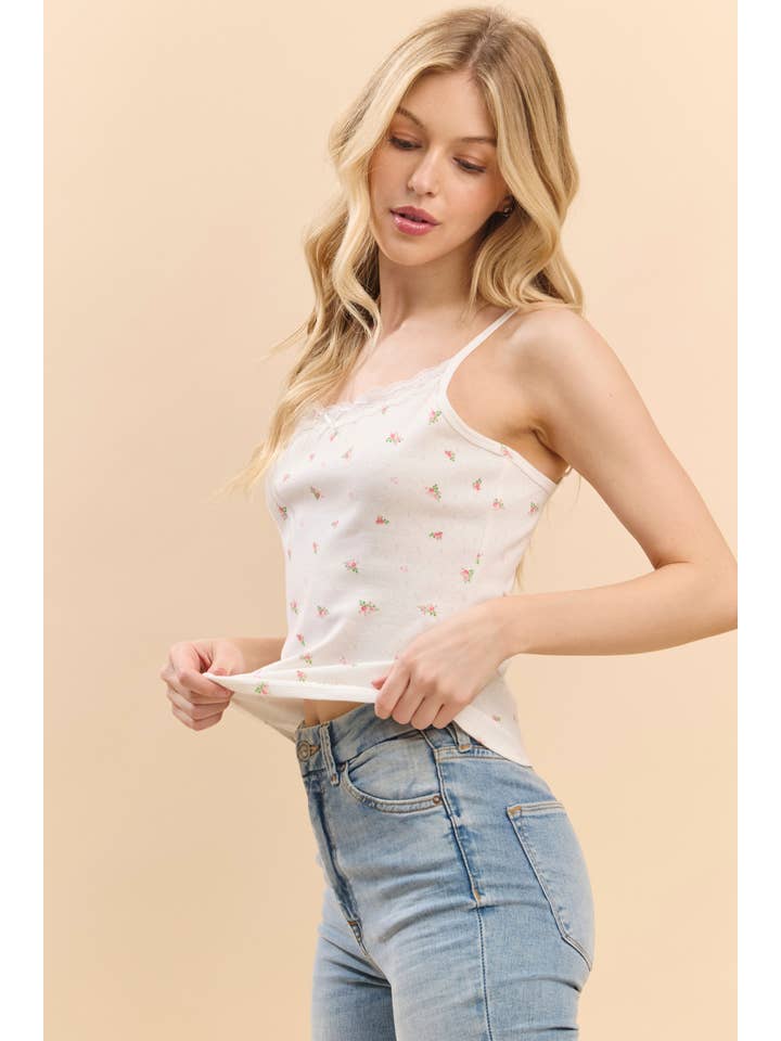 Heart & Hips - Wholesale Camisole - Women's - JC54289P - LACE TRIMMED BOW TIE CAMISOLE TANK5