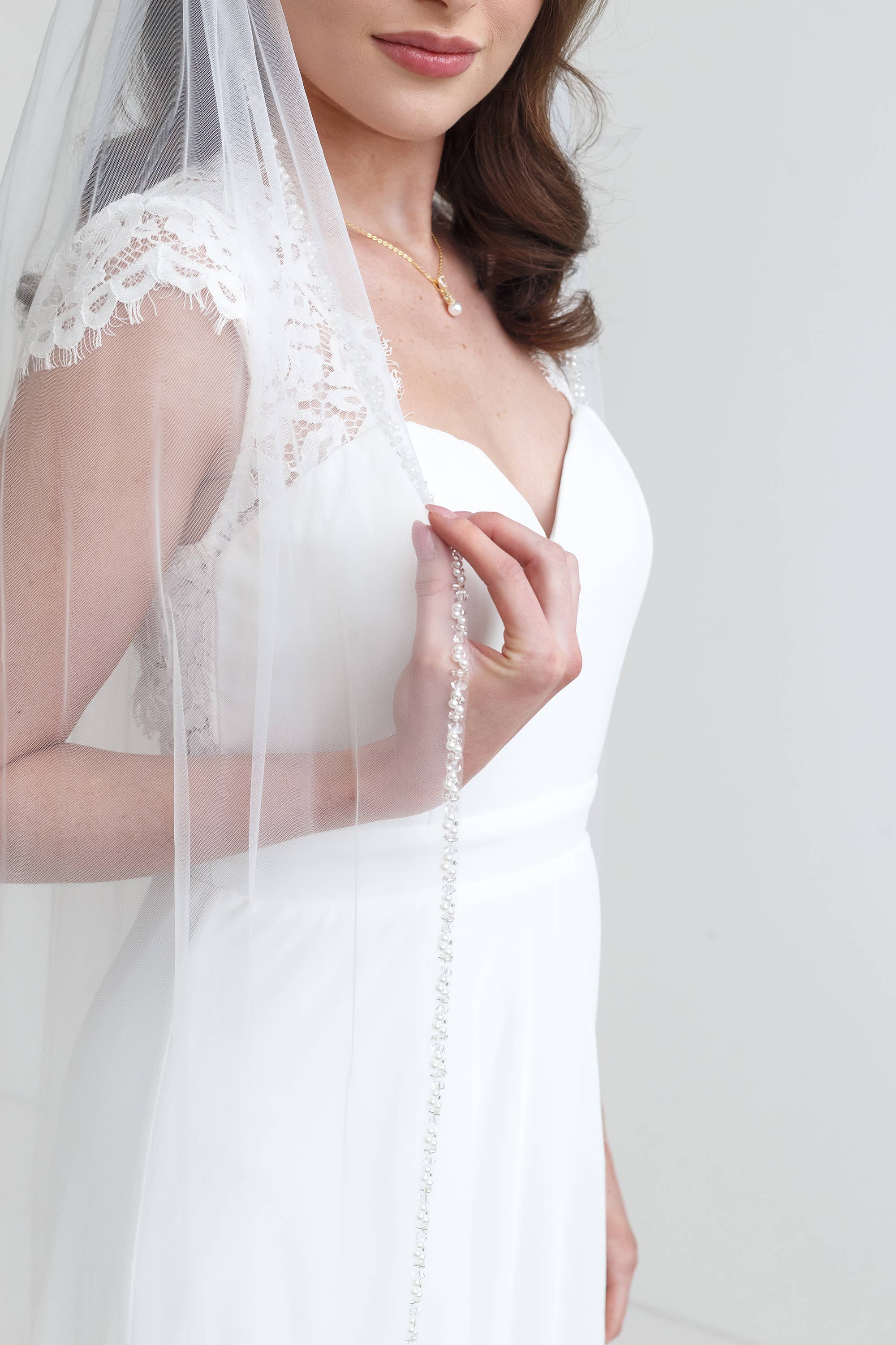 allureweddingjewelry - Wholesale Veil - Women's - Pearl Beaded Edge Wedding Veil9