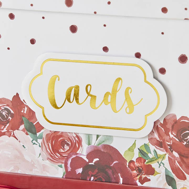 Kate Aspen - Wholesale Party Sign/Banner - Burgundy Blush Floral Collapsible Card Box3