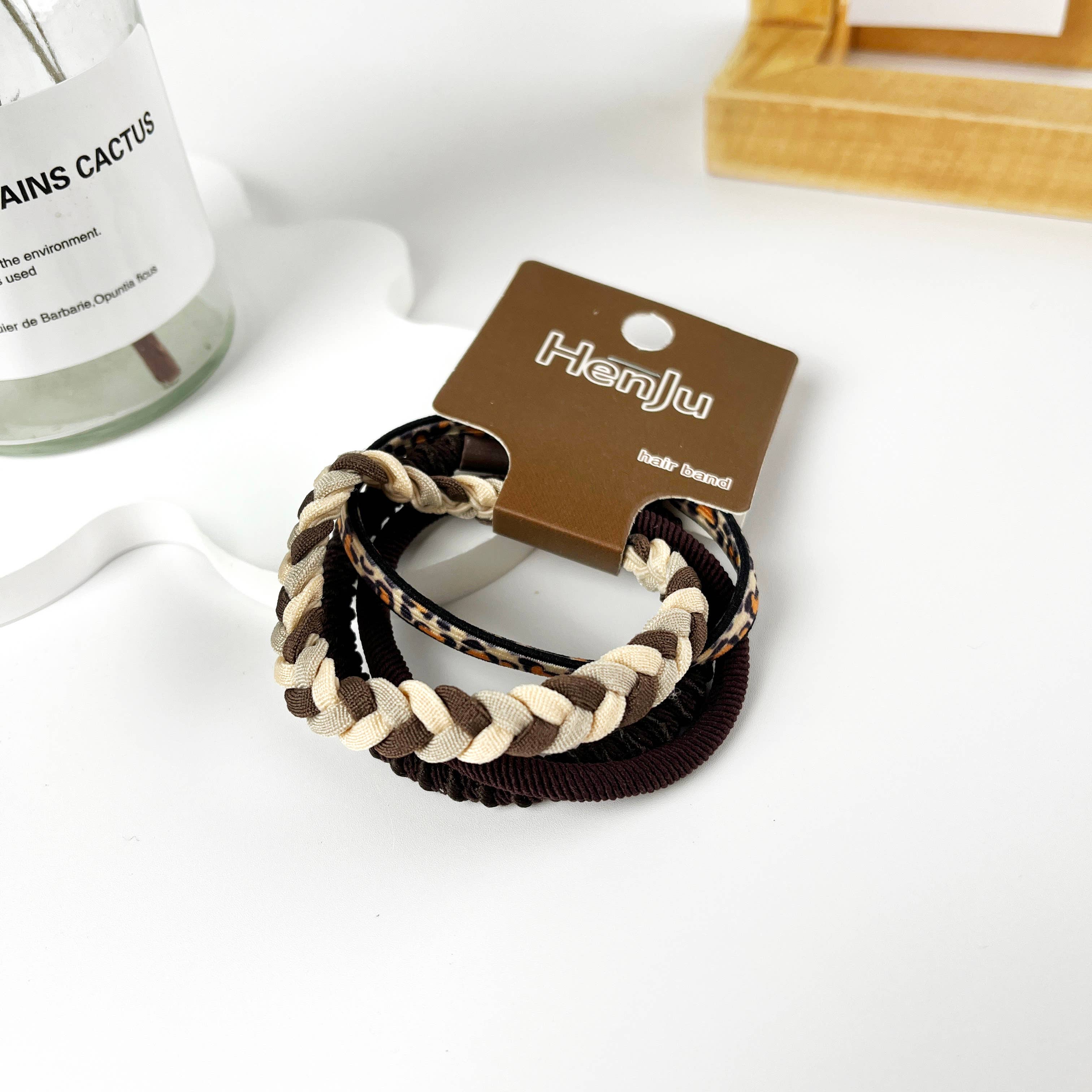 mildstyles - Wholesale Haarelastiekje - Dames - Set van 4 stuks gevlochten hoogelastische haarelastiekjes3