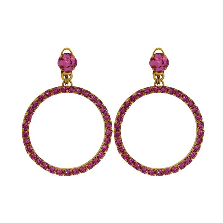 Orecchini a Cerchio Rosa Medio in Oro (Forati) per la vendita all'ingrosso da parte di VICKISARGE