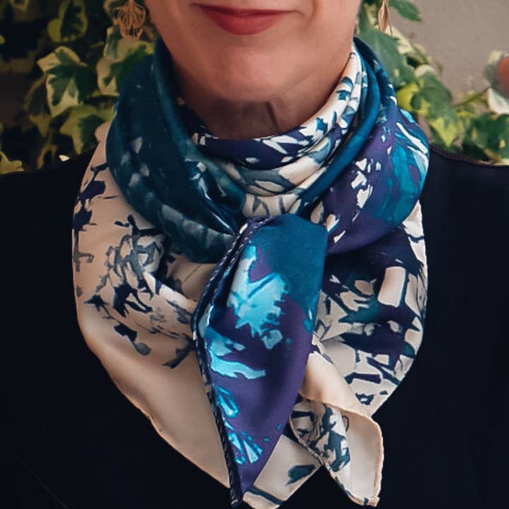 Treescape Large Square Silk Scarf for wholesale by Louis Jane