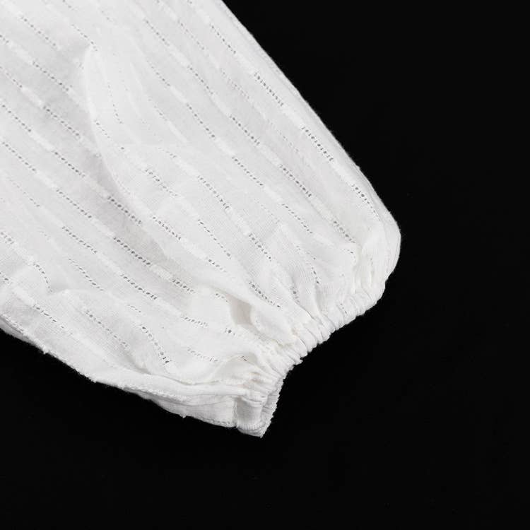 White Jacquard Weave Waisted Kimono Two Piece Set for wholesale on Faire9