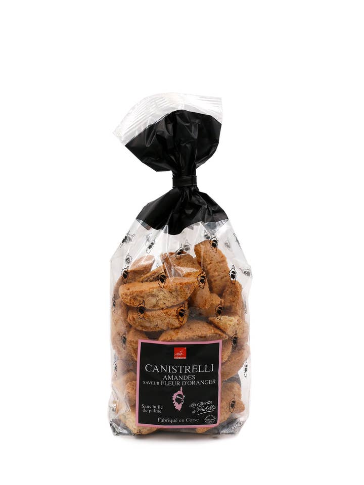 Canistrelli alla mandorla al gusto di fiori d'arancio per la vendita all'ingrosso da parte di BISCUITERIE D'AFA