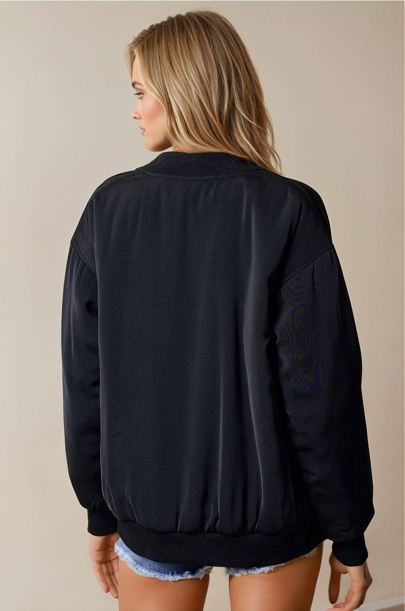 Doe and Rae - Wholesale Bomber Jacket - Women's - Drop Shoulder Bomber Jacket - 10260J-12