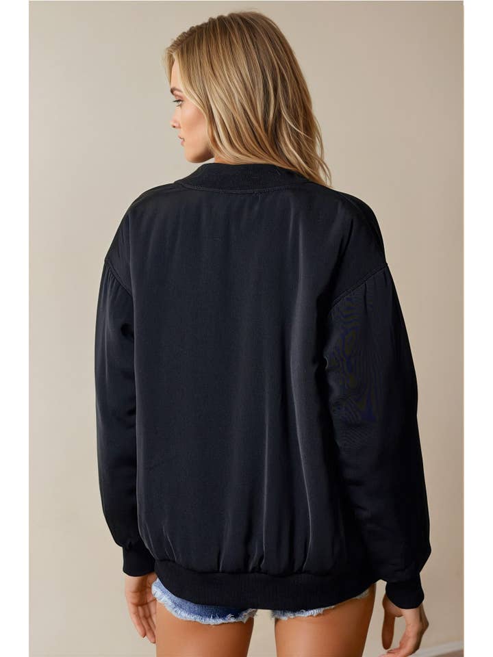 Doe and Rae - Wholesale Bomber Jacket - Women's - Drop Shoulder Bomber Jacket - 10260J-12