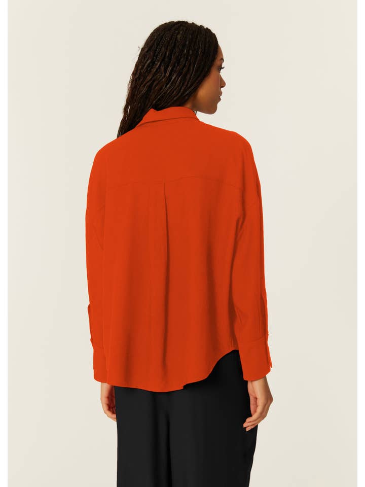 Pepaloves - Wholesale Button Down Shirt - Women's - CAMISA OVERSIZE ECOVERO ROJA4