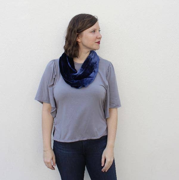 Dana Herbert – Cachecol - Mulher por atacado – Lenço infinito de veludo de seda10