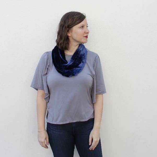 Dana Herbert – Cachecol - Mulher por atacado – Lenço infinito de veludo de seda10