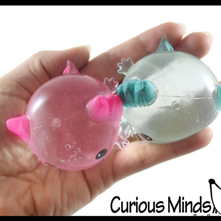 Curious Minds Toys - Wholesale Squishy Toy - Kids & Baby - 1 Axolotl Splat Ball - Water Filled Splat Stress Ball - Thr6