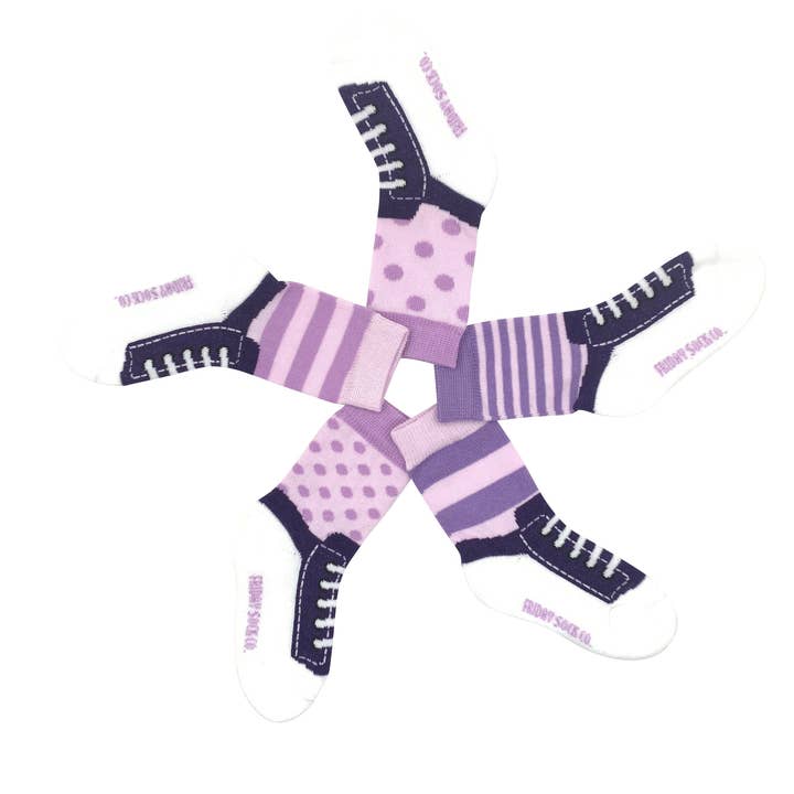 Baby Purple & Lilac Sneaker Socks for wholesale by Friday Sock Co.