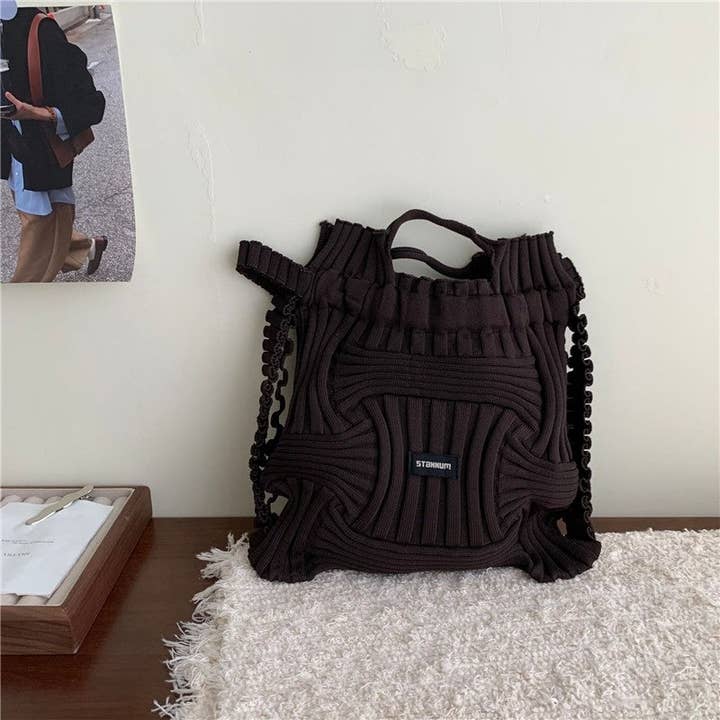 Ekartini - Wholesale Backpack - Women's - Knit Wrinkle Elastic Handheld Backpack