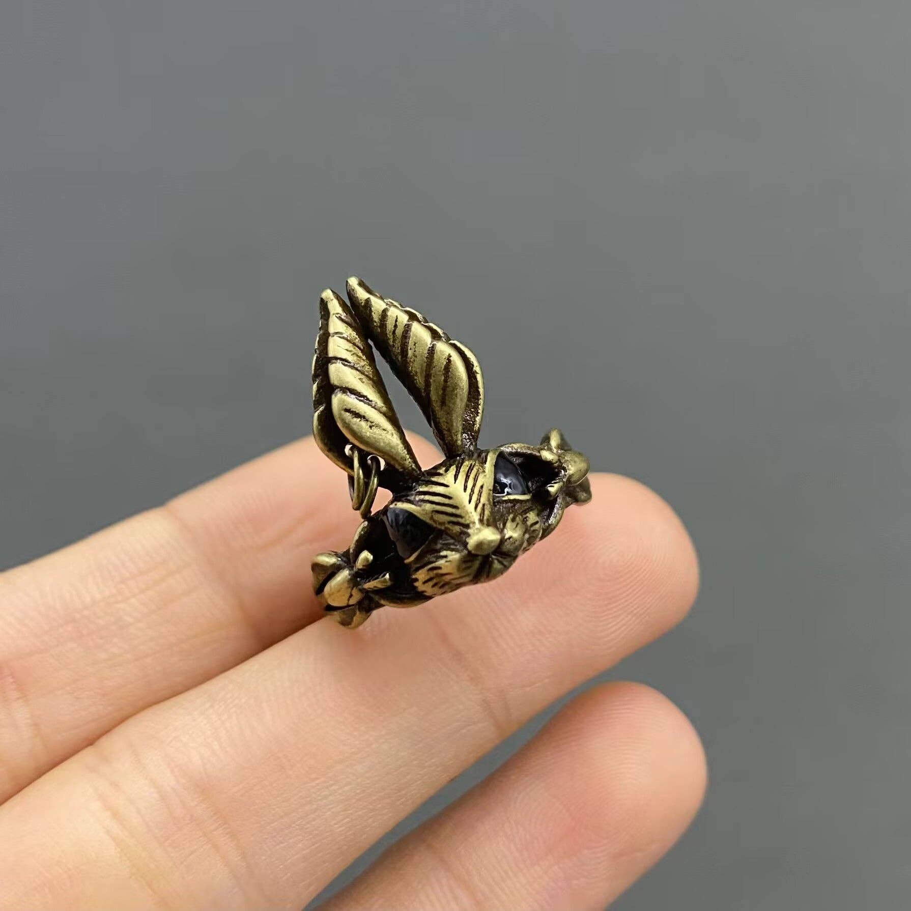 Mio Queena - Wholesale Cocktail/Statement Ring - Vintage Rabbit Head Bronze Adjustable Ring