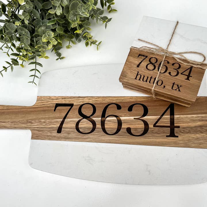 Zip Code Cutting Board for wholesale by Hometown Co. Wholesale