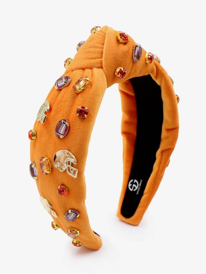 Orange Game Day Pannband - Fotboll Top Knot Kvinnans pannband för wholesale av Social Grace & Company