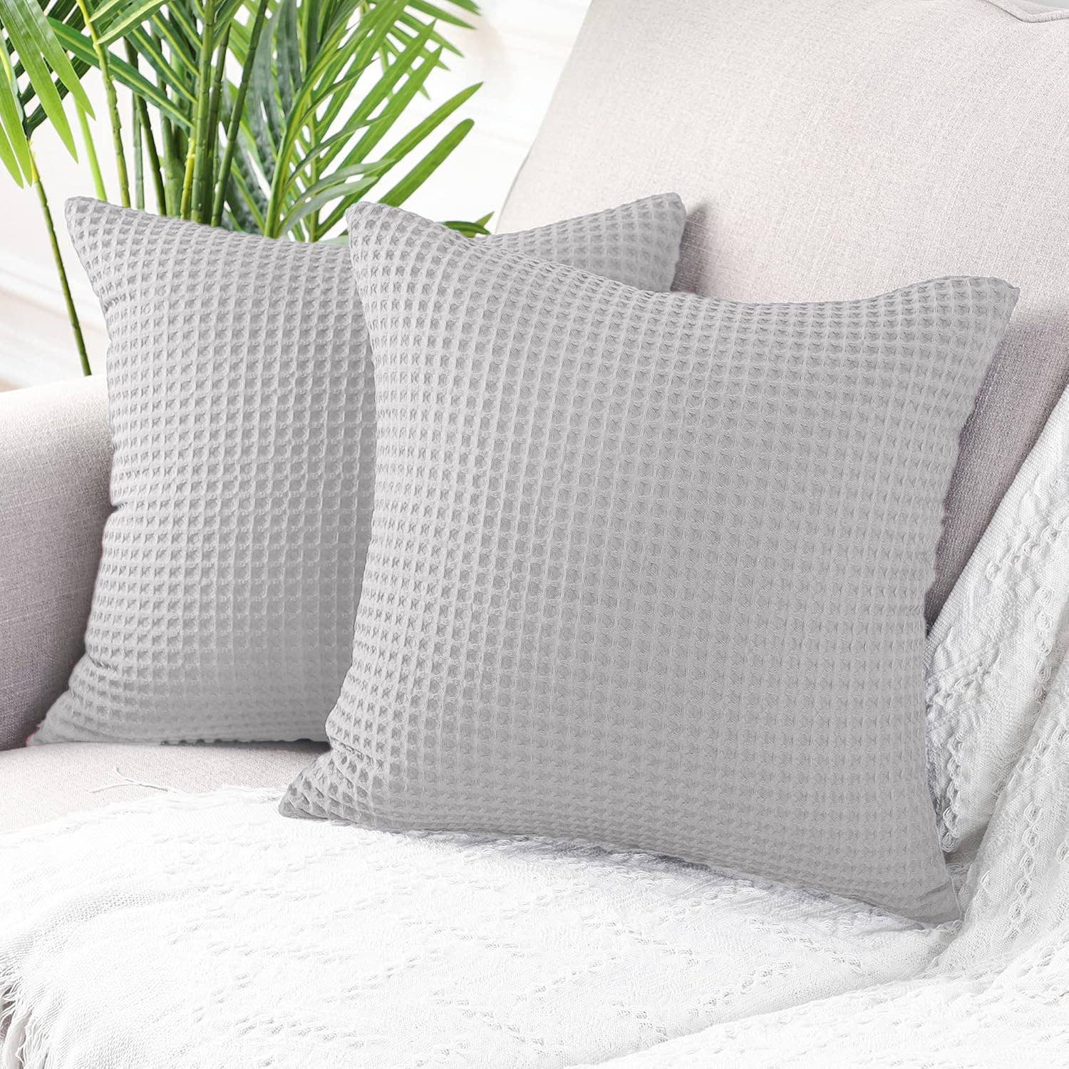 Allure Bath Fashions - Wholesale Bedding pillowcase/sham - Hotel Waffle Cushion Covers Two Pack - 100% Cotton0