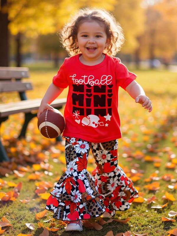 "FOOTBALL MINI" coral & leopard 2pc set XCH0015-14H for wholesale by luluclothes