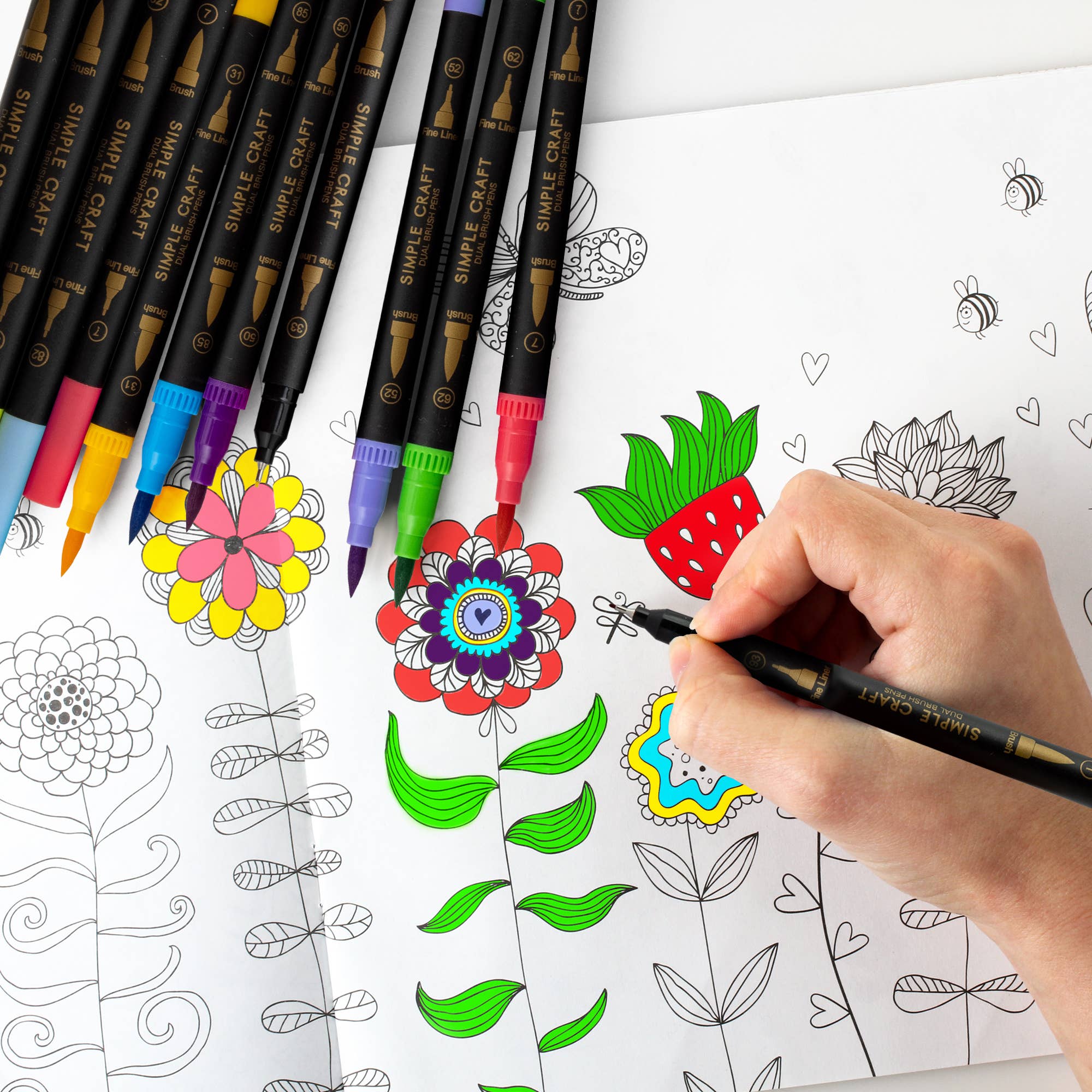 Zulay Kitchen - Wholesale Marker - 36 Colored Dual Tip Brush Pens – Markers for Drawing & Art5