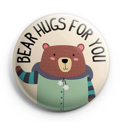 Botão/emblema de pinback Bear Hugs for You por atacado de Prickly Cactus Collage