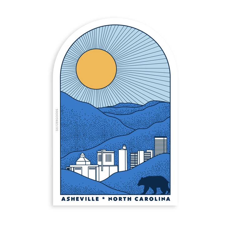 AVL Cityscape Sticker for wholesale by Seltzer Goods
