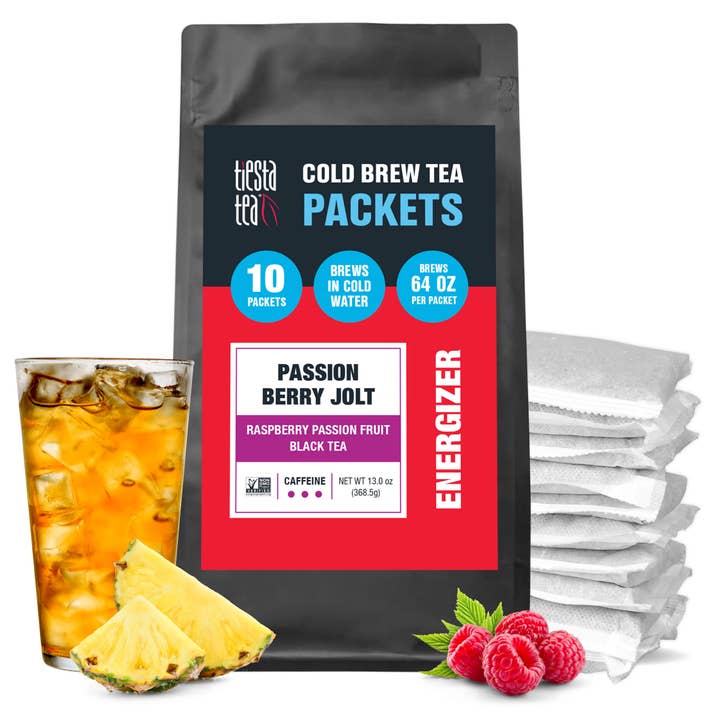 Passion Berry Jolt Cold Brew 64oz Pitcher Packs (10pack) for wholesale by Tiesta Tea Company