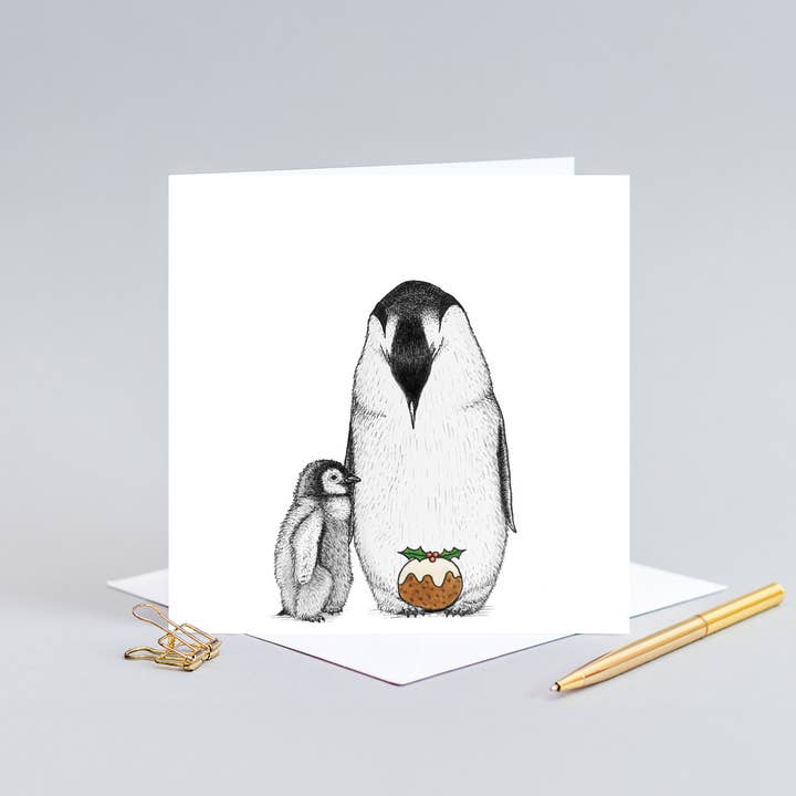 Djurjulkort - Pingvin//Miljövänliga julkort för wholesale av Wild Lines