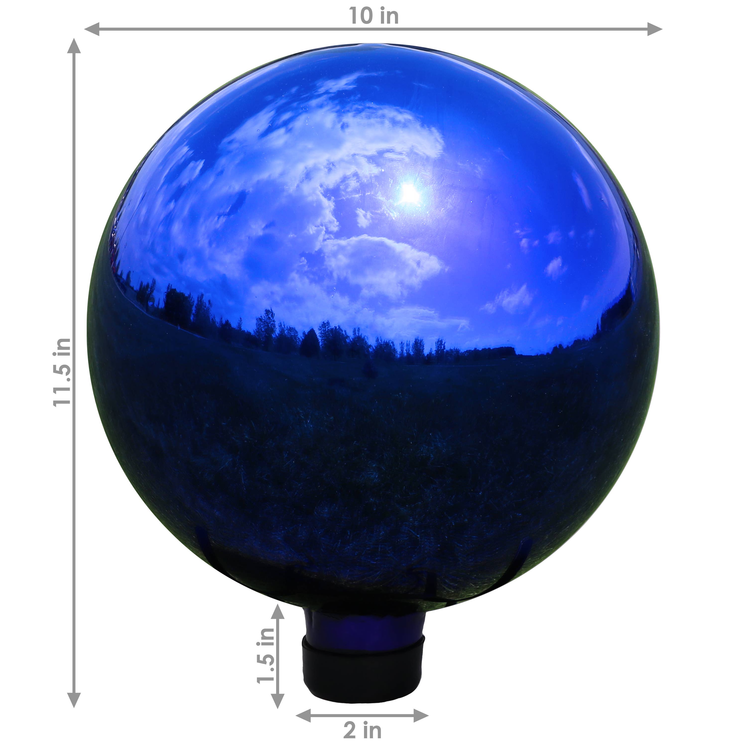 Sunnydaze Decor - Wholesale Outdoor Ornament/Decor - Blue Mirrored Surface Gazing Globe - 10 in3