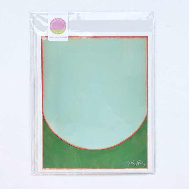 Rustic Green and Aqua Minimalist Art Print for wholesale by Catherine Freshley Art