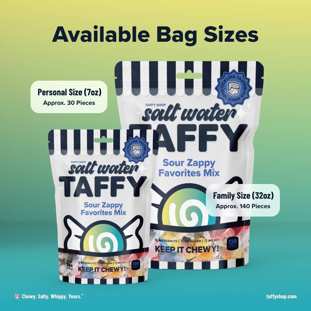 Taffy Shop - Wholesale Taffy - Sour Zappy Favorites™ Mix Taffy Bag3